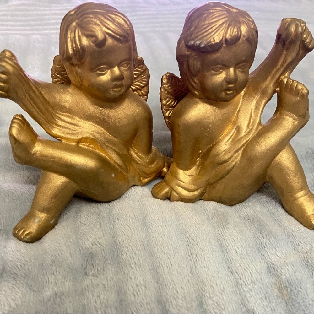Gold Cherub Figurines